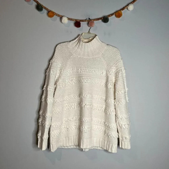 Lou & Grey off white textured mock neck sweater - Picture 2 of 6